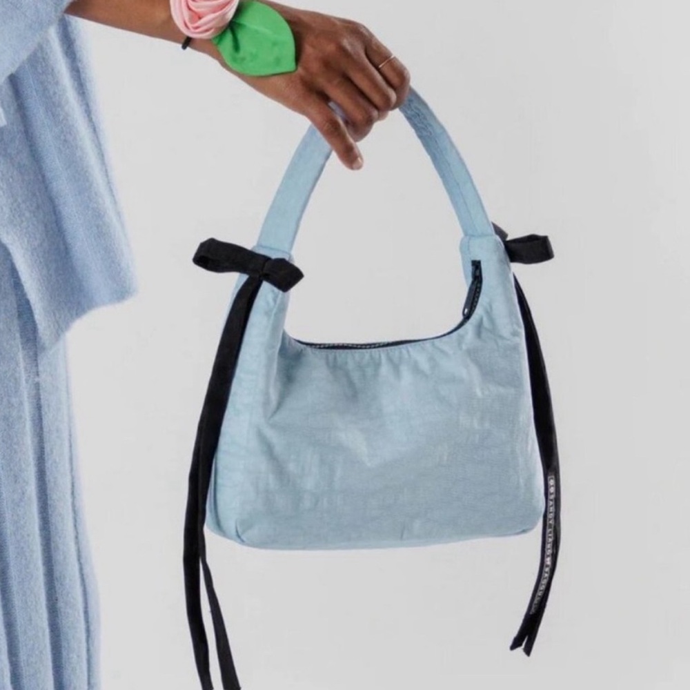Baggu x Sandy Liang Light Blue Bow Shoulder Bag